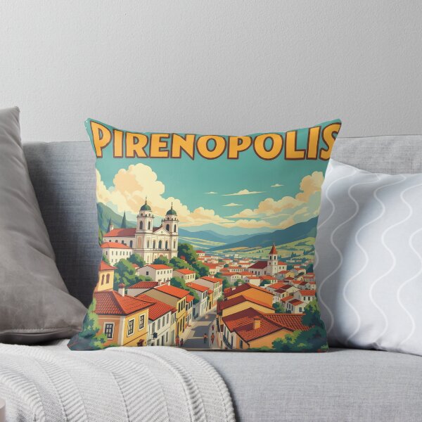 Item preview, Pirenópolis, Brazil: Vintage-Style Painterly Travel Poster designed and sold by LSVart.