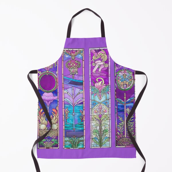 Item preview, Vibrant Purple Floral Stained Glass Panels designed and sold by LanaGustavsson.