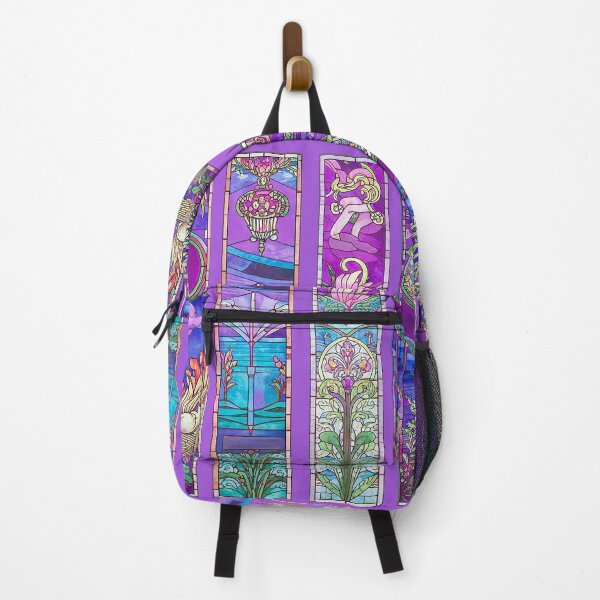 Item preview, Vibrant Purple Floral Stained Glass Panels designed and sold by LanaGustavsson.