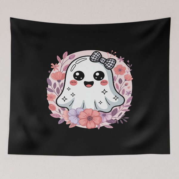 Item preview, Cute Girly Ghost Blowing Bubble Floral Pink Ghost Halloween designed and sold by PeteHomenick.