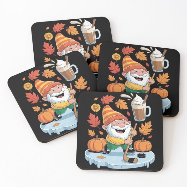 Item preview, Cute Gnome with Ice Hockey and Pumpkin Spice Fall Autumn designed and sold by PeteHomenick.