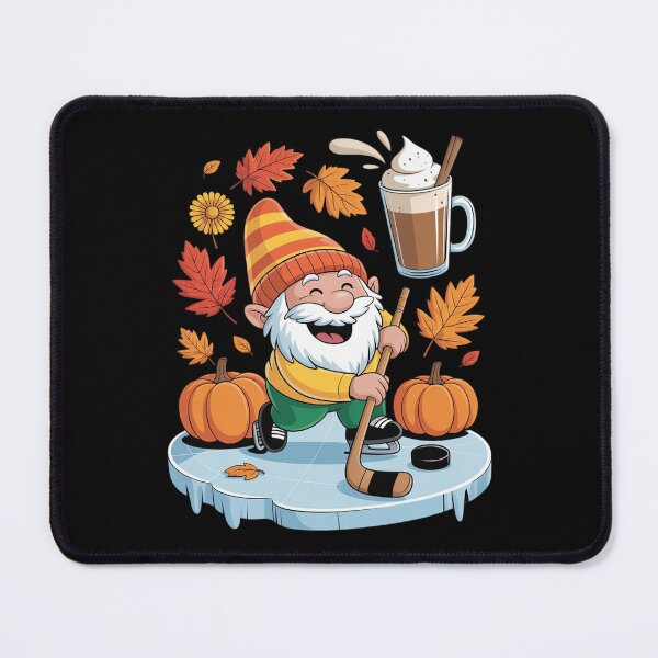 Item preview, Cute Gnome with Ice Hockey and Pumpkin Spice Fall Autumn designed and sold by PeteHomenick.