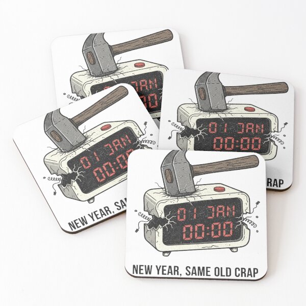 Item preview, "New Year. Same Old Crap." Distressed Digital Watch T-Shirt – Funny Anti-New-Year Graphic Tee designed and sold by KJKwasniak.