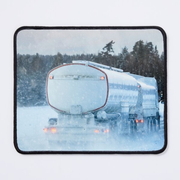 Item preview, Snowy Fuel Tanker Truck on Winter Highway designed and sold by Taina Sohlman.