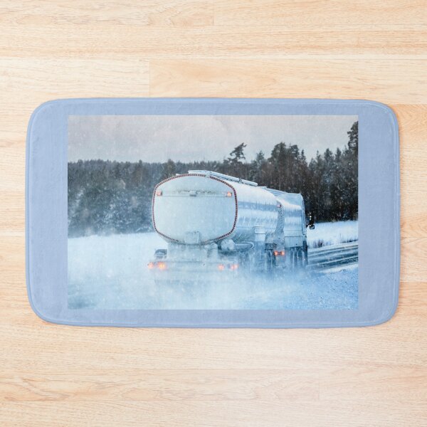 Item preview, Snowy Fuel Tanker Truck on Winter Highway designed and sold by Taina Sohlman.