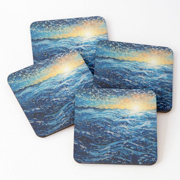 Item preview, Aboriginal Inspired Dot Art - With Noticeable Waves at Dawn designed and sold by GrinGalore.