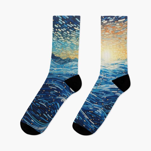 Item preview, Aboriginal Inspired Dot Art - With Noticeable Waves at Dawn designed and sold by GrinGalore.