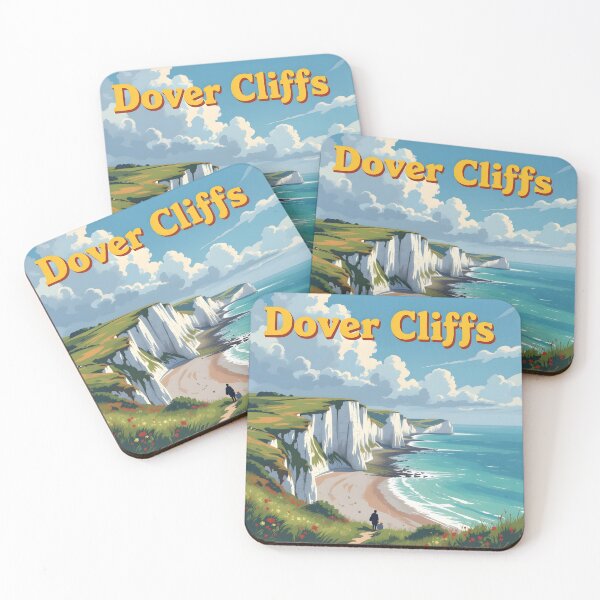 Item preview, White Cliffs of Dover, Kent: Vintage-Style Painterly Travel Poster designed and sold by LSVart.