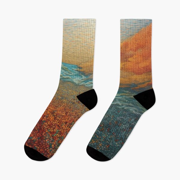 Item preview, Aboriginal Inspired Dot Art - Autumn Field with a Stream designed and sold by GrinGalore.
