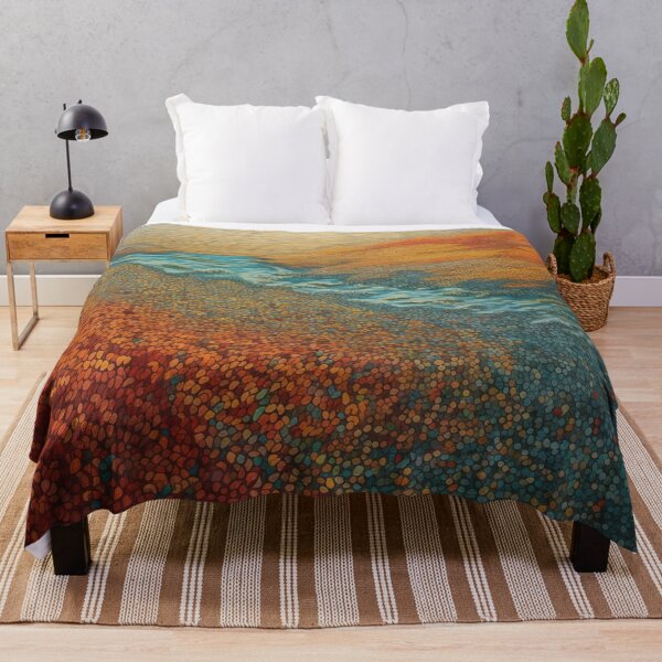 Item preview, Aboriginal Inspired Dot Art - Autumn Field with a Stream designed and sold by GrinGalore.