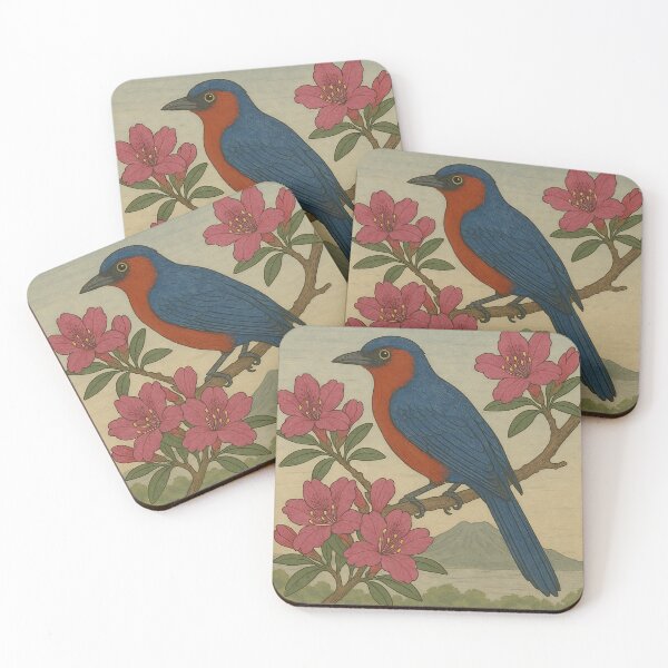 Item preview, Ukiyo-e Style Amami Jay ( RURIKAKESU ) designed and sold by Nature Oracle Ukiyo.