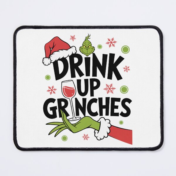 Item preview, Drink Up Funny Christmas Wine Lover Design designed and sold by FreshVibe Prints.