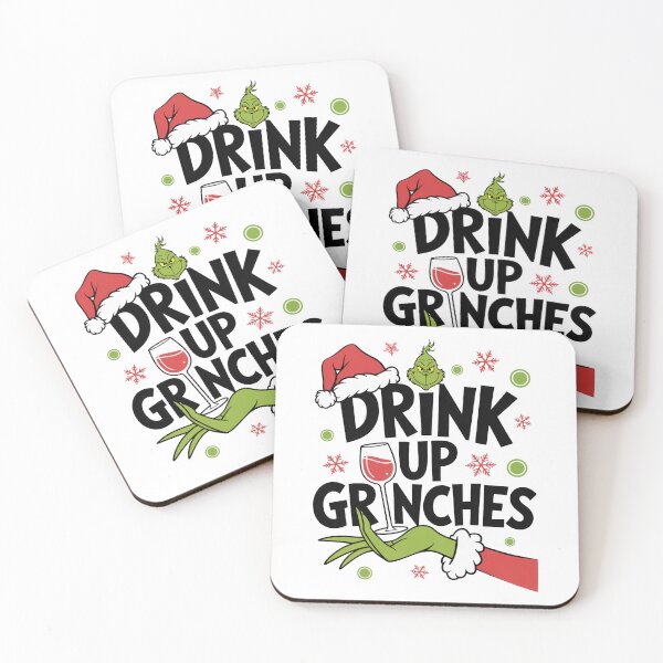 Item preview, Drink Up Funny Christmas Wine Lover Design designed and sold by FreshVibe Prints.