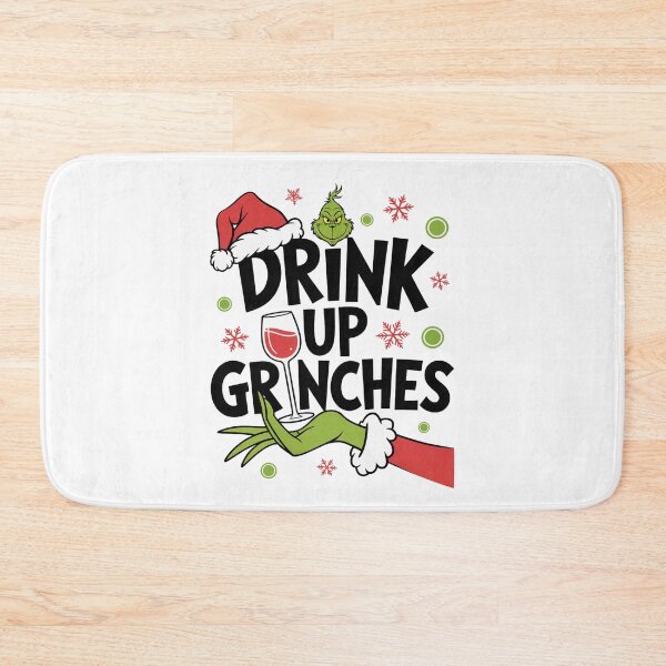 Item preview, Drink Up Funny Christmas Wine Lover Design designed and sold by FreshVibe Prints.
