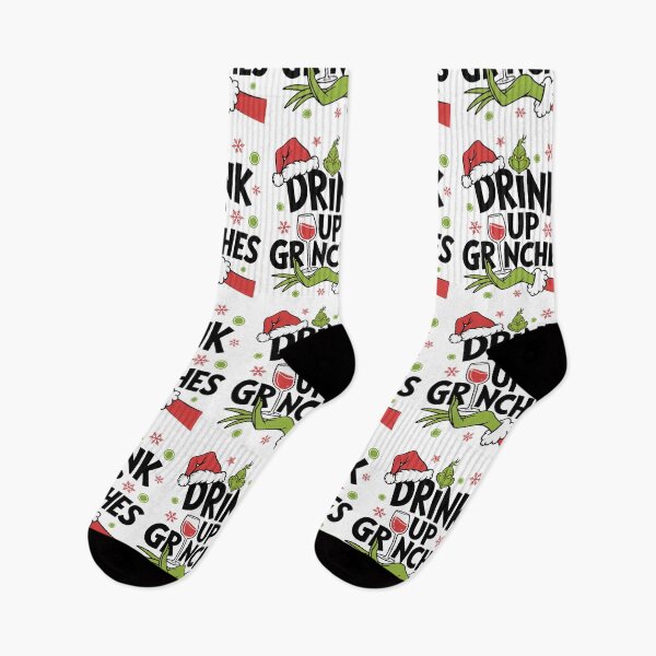 Item preview, Drink Up Funny Christmas Wine Lover Design designed and sold by FreshVibe Prints.