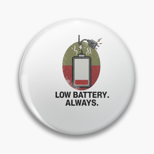 Item preview, "Low Battery. Always." T-Shirt – Funny Relatable Graphic Tee for Tired Souls and Everyday Strugglers designed and sold by KJKwasniak.