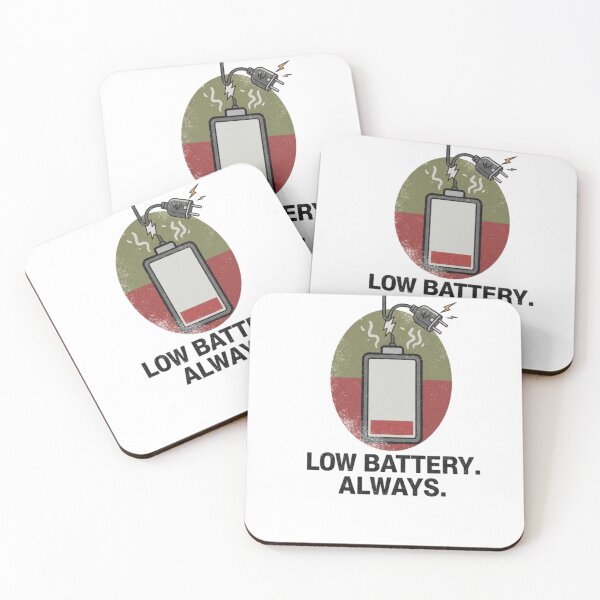 Item preview, "Low Battery. Always." T-Shirt – Funny Relatable Graphic Tee for Tired Souls and Everyday Strugglers designed and sold by KJKwasniak.