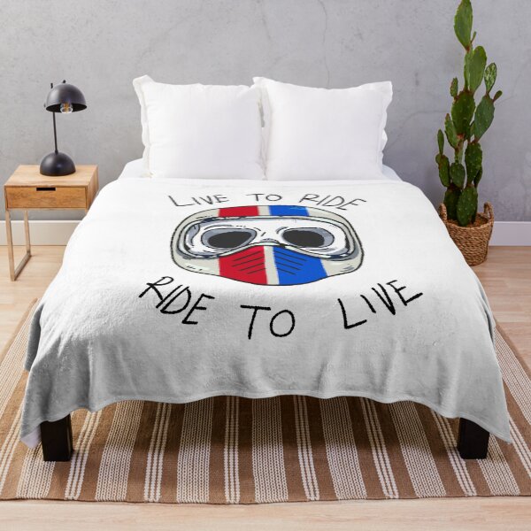 Item preview, Tricolor Racing Helmet "Live to Ride" Biker Motto designed and sold by RNASstuff.