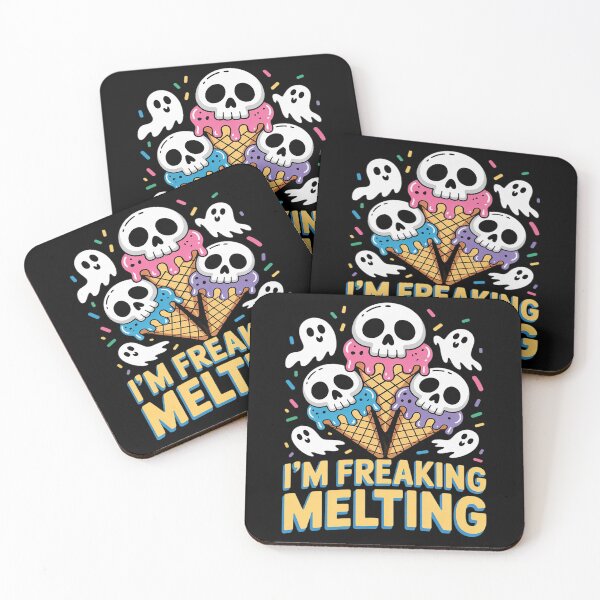 Artikelvorschau, Niedliches, schmelzendes Totenkopf-Eiscreme-Halloween-Motiv entworfen und verkauft von PeteHomenick.