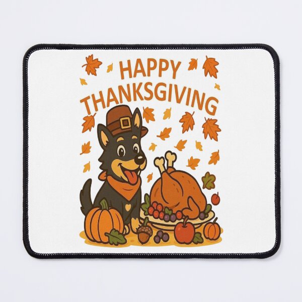 Item preview, Happy Thanksgiving JIVAN Shirt – Autumn Dog, Pumpkins & Turkey Feast designed and sold by BhumiBliss.
