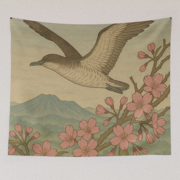 Item preview, Ukiyo-e Style Streaked Shearwater designed and sold by Nature Oracle Ukiyo.