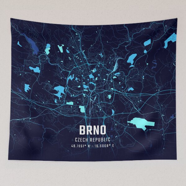 Item preview, Brno Midnight City Map designed and sold by HomeLivingCo.