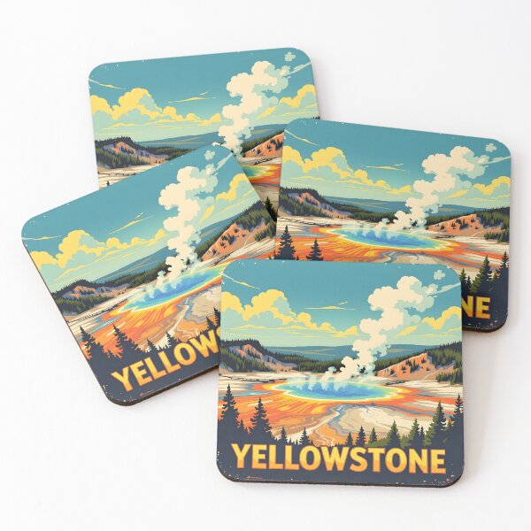 Artikelvorschau, Yellowstone-Nationalpark: Reiseplakat im Vintage-Stil entworfen und verkauft von LSVart.