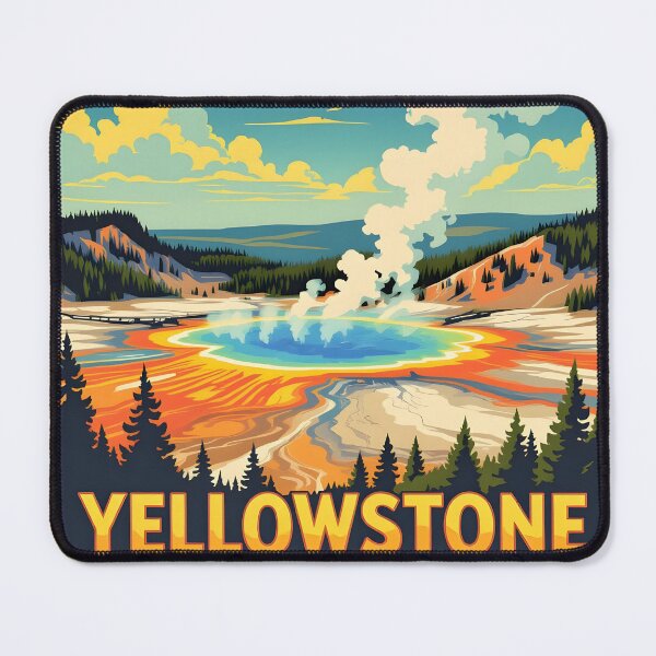 Artikelvorschau, Yellowstone-Nationalpark: Reiseplakat im Vintage-Stil entworfen und verkauft von LSVart.
