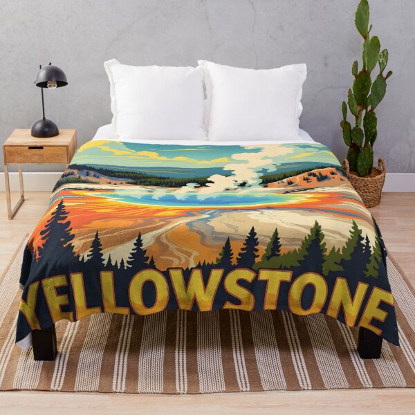 Artikelvorschau, Yellowstone-Nationalpark: Reiseplakat im Vintage-Stil entworfen und verkauft von LSVart.