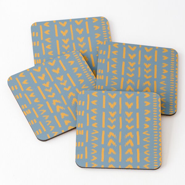 Item preview, Paths Of Sun Mudcloth African Pattern In Hoki Blue designed and sold by CanvasTrails.