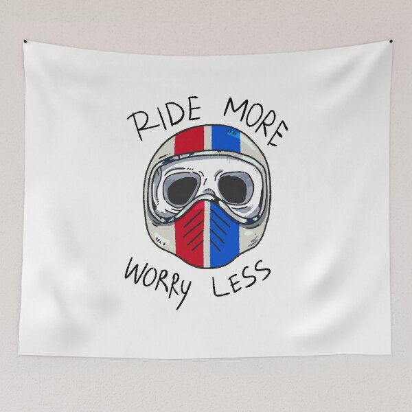 Item preview, Freedom Quote: "Ride More Worry Less" Vintage Helmet designed and sold by Childish by Design.