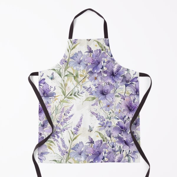 Item preview, Lavender Purple Floral Watercolor Pattern With Delicate Flowers And Butterflies designed and sold by CoolPixels.