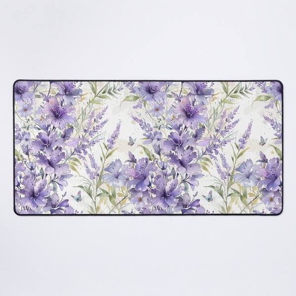 Item preview, Lavender Purple Floral Watercolor Pattern With Delicate Flowers And Butterflies designed and sold by CoolPixels.