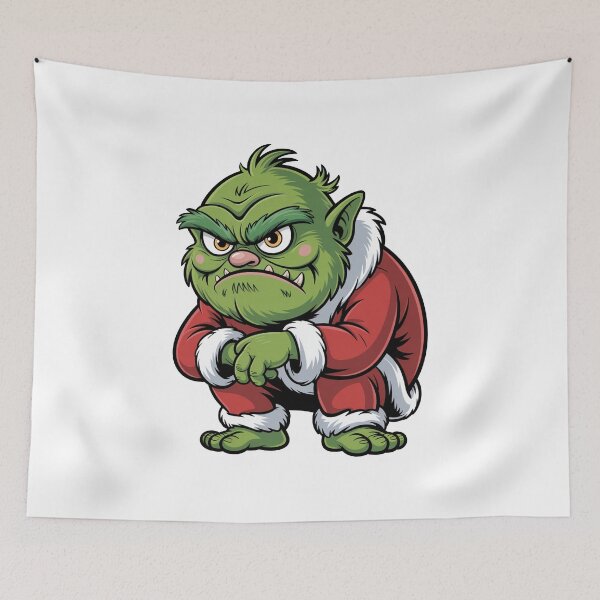 Item preview, Grumpy Christmas Monster in Santa Suit designed and sold by MonkiFlipp.