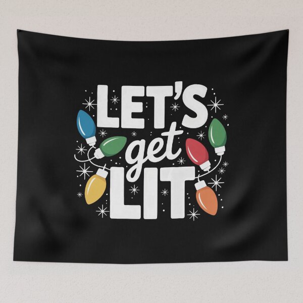 Item preview, Let’s Get Lit Funny Christmas Lights Party Design designed and sold by FreshVibe Prints.