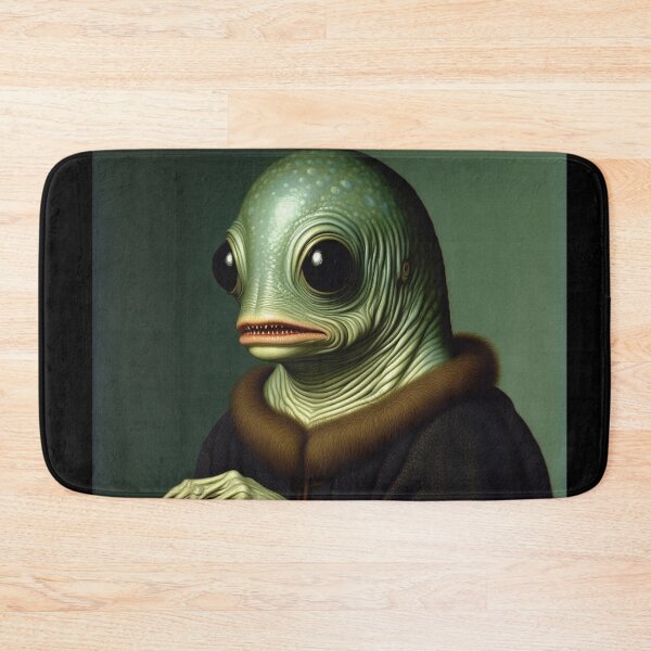 Item preview, The deep one a Creepy Lovecraftian citizen of Innsmouth portrait art designed and sold by Vintage Designs +.