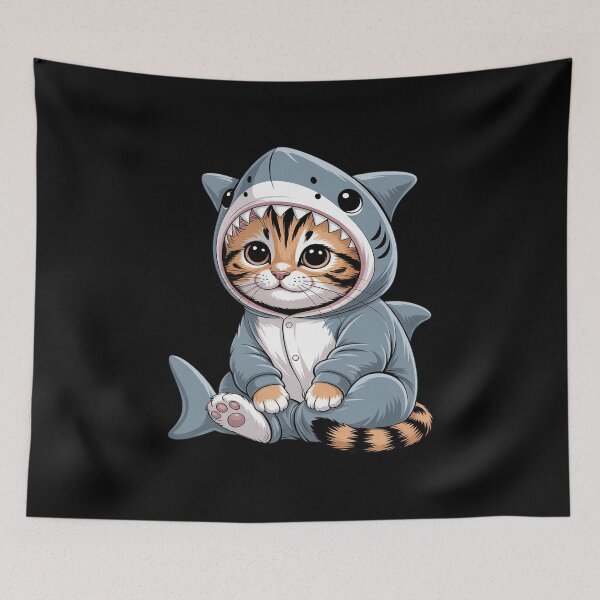 Item preview, Cute Kitten in a Shark Costume Kitty My Cat is a Shark designed and sold by PeteHomenick.