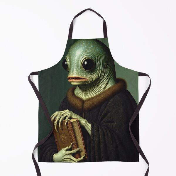Item preview, The deep one a Creepy Lovecraftian citizen of Innsmouth portrait art designed and sold by Vintage Designs +.