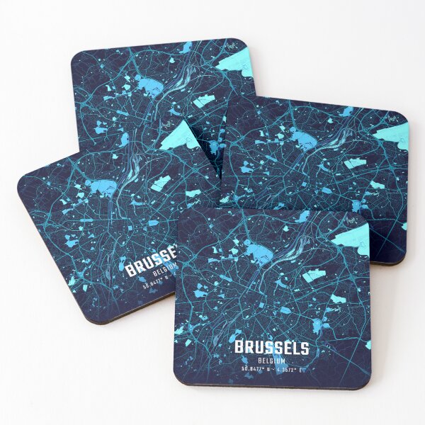 Item preview, Brussels Midnight City Map designed and sold by HomeLivingCo.