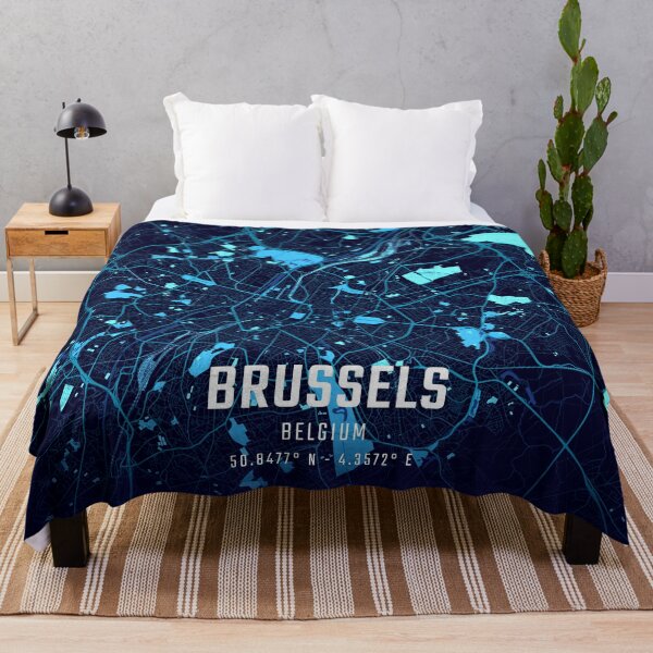 Item preview, Brussels Midnight City Map designed and sold by HomeLivingCo.