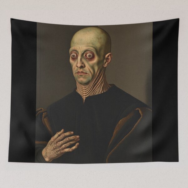 Item preview, The deep one a Creepy Lovecraftian citizen of Innsmouth portrait art designed and sold by Vintage Designs +.