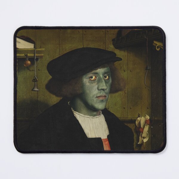Item preview, The deep one a Creepy Lovecraftian citizen of Innsmouth portrait art designed and sold by Vintage Designs +.