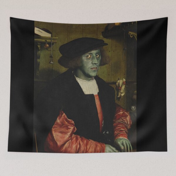 Item preview, The deep one a Creepy Lovecraftian citizen of Innsmouth portrait art designed and sold by Vintage Designs +.