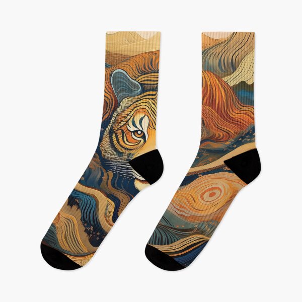 Item preview, Celestial Tiger of the Valley – Abstract Surreal Landscape designed and sold by MDKey DESIGN.