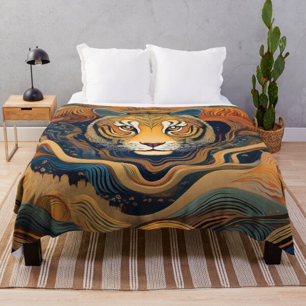 Item preview, Celestial Tiger of the Valley – Abstract Surreal Landscape designed and sold by MDKey DESIGN.