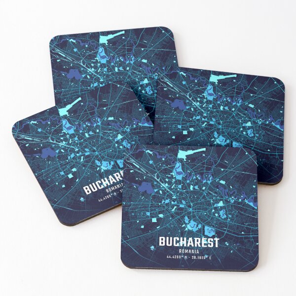 Item preview, Bucharest Midnight City Map designed and sold by HomeLivingCo.