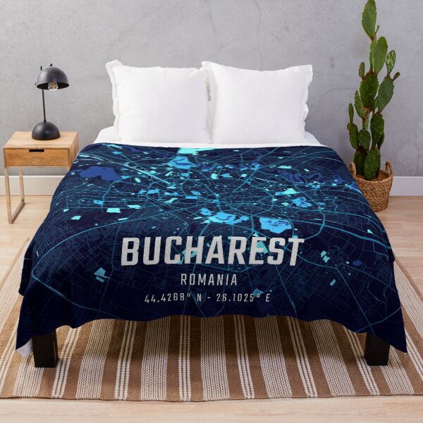 Item preview, Bucharest Midnight City Map designed and sold by HomeLivingCo.