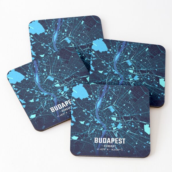 Item preview, Budapest Midnight City Map designed and sold by HomeLivingCo.