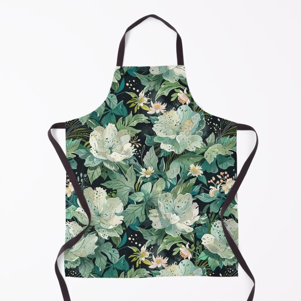 Item preview, Lush Botanical Pattern With Pastel Green Flowers And Rich Green Foliage designed and sold by CoolPixels.