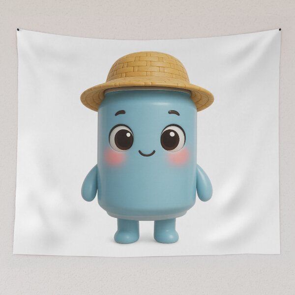 Item preview, Cute Soda Can With Straw Hat | Kawaii Adorable Fun Drink Art designed and sold by Moons Studio.
